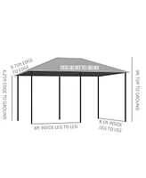 Outdoor Patio Gazebo Canopy with 6 Removable Sidewalls