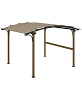 Outsunny 12' x 10' Outdoor Pergola Canopy with Bar Counter, Aluminum Frame