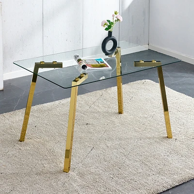 Simplie Fun Modern Minimalist Glass Dining Table