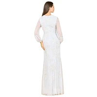 Lara Women's Long Sleeve Beaded Bridal Gown