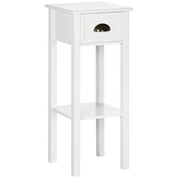 Simplie Fun 2-Tier Side Table with Drawer, Bottom Shelf