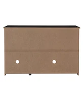 Streamdale Furniture Retro 3-Door Sideboard with Rattan Doors and Metal Handles