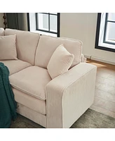 Modern U-Shaped Modular Sectional Sofa (6-Seat) with Ottoman and Pillows