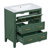 Streamdale Furniture Modern Green Resin Sink Vanity, 30-inch