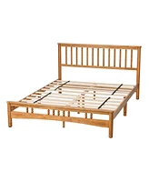 Streamdale Furniture Queen Platform Bed Frame: Headboard, No Box Spring Required