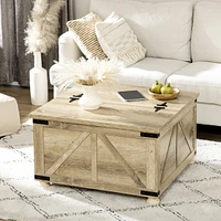 Streamdale Furniture Lift-Top Farmhouse Coffee Table with Hidden Storage