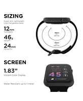 iTouch Air 4 Unisex Black and Gray Silicone Smartwatch 46mm