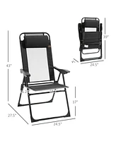 Folding Patio Chairs: Adjustable, Removable Headrest