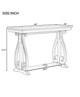 Elegant Rustic Console Table with Open Shelf