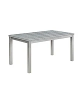Rectangular Dining Table w/ Bench for Small Spaces (Silver Grey)