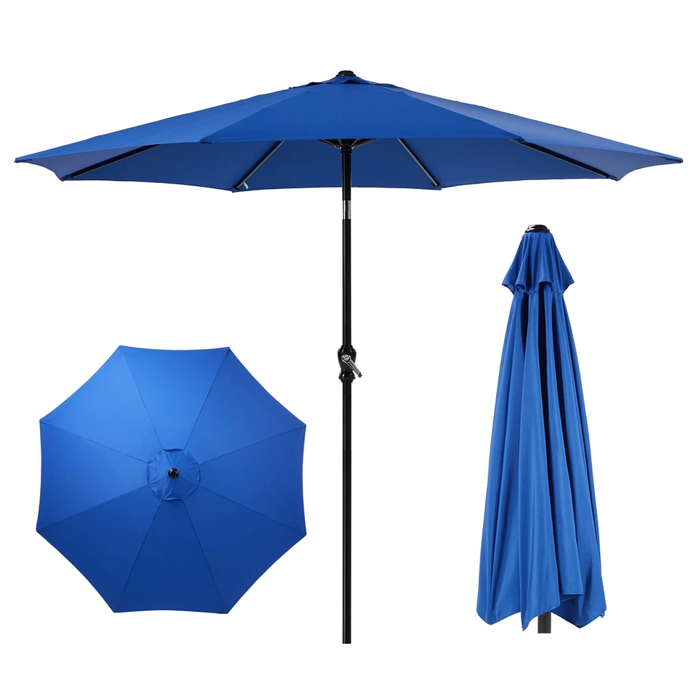 Simplie Fun 9ft Outdoor Patio Umbrella with Tilt and Crank, Uv Protection, Waterproof, Blue