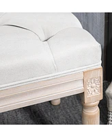 Streamdale Furniture 32" End of Bed Bench, Upholstered Bedroom Bench, Cream White