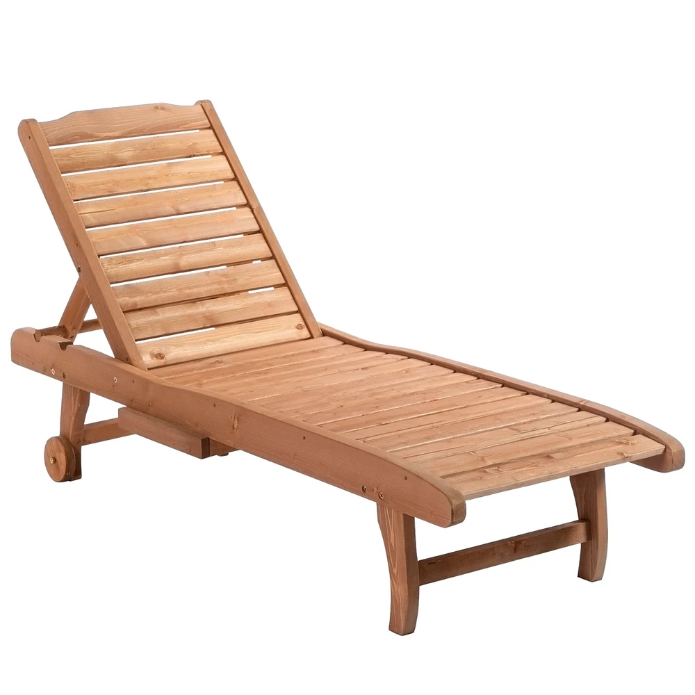 Streamdale Furniture Chaise Lounge Pool Chair with Table and Wheels