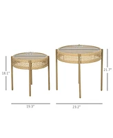 Wicker Patio Set with Multi-Functional Metal Top
