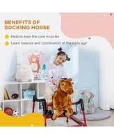 Streamdale Furniture Interactive Spring Rocking Horse with Animal Sounds for Kids