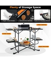 Givimo Folding Portable Outdoor Cook Station with Heat-Resistant Aluminum Tabletop