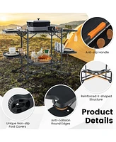 Givimo Folding Portable Outdoor Cook Station with Heat-Resistant Aluminum Tabletop