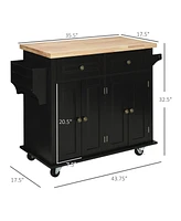 Compact Kitchen Island on Wheels: Rolling Cart with Essential Storage