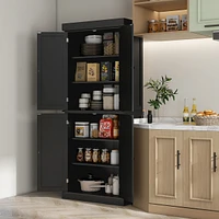Black 72" Kitchen Pantry Cabinet