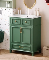 Streamdale Furniture Green 30" Bathroom Vanity Cabinet Only with Soft Close Doors