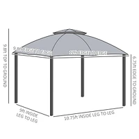 Streamdale Furniture 10' x 12' Outdoor Gazebo w/ Zippered Mesh and Steel Frame