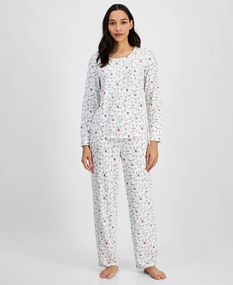 Charter Club Women's 2-Pc. Printed Long-Sleeve Packaged Pajamas Set, Created for Macy's