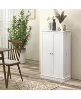 Kitchen Pantry Storage Cabinet w/ 5-tier Shelving, 12 Spice Racks