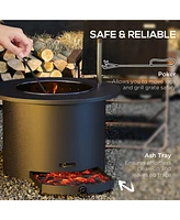 2-in-1 Smokeless Fire Pit with Grill