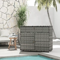 Streamdale Furniture Rattan Wicker Freestanding Cabinet: Pool Toy & Towel Storage