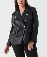 Rafaella Leather Double Breasted Blazer