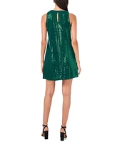 Msk Petite Round-Neck Sleeveless Sequin Shift Dress