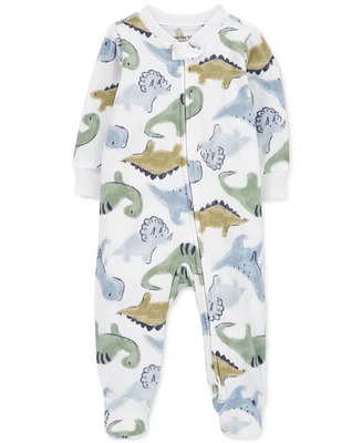 Carter's Baby Boys Sleep & Play Printed Zip-Up Fleece Footie Pajamas