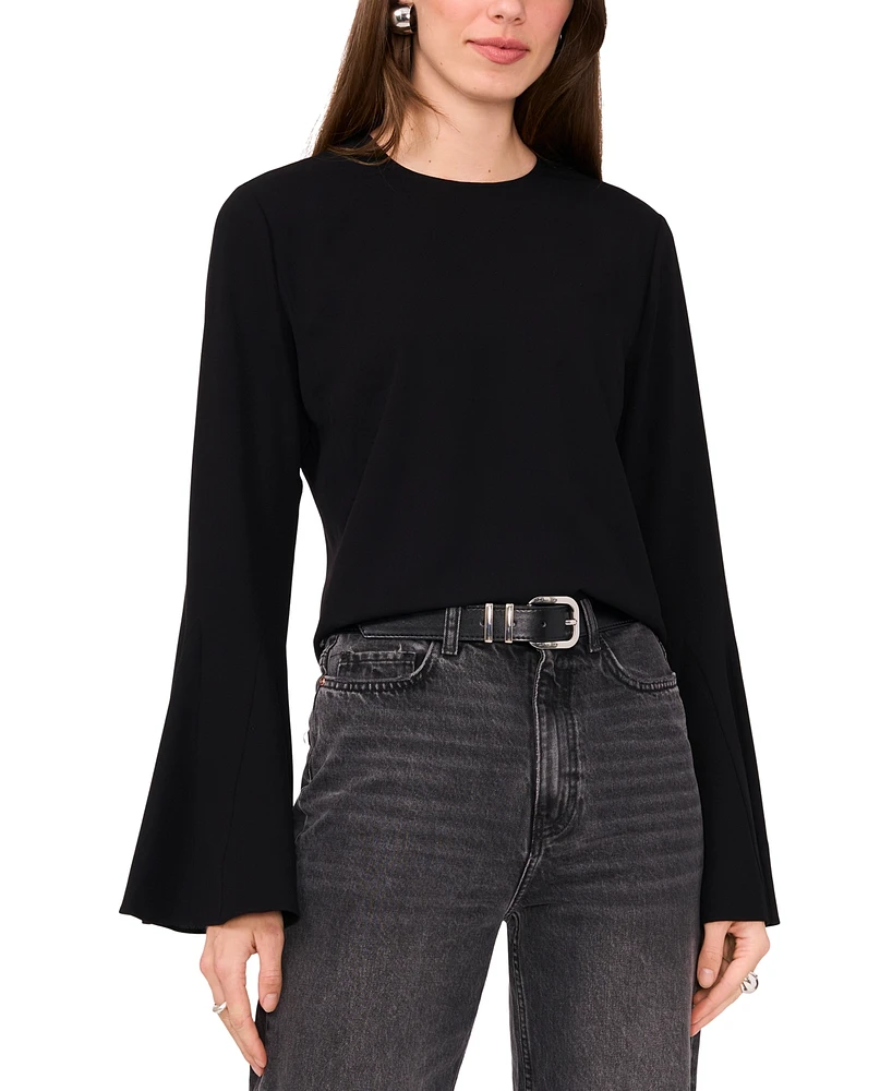 1.state Women's Crew Neck Wide Sleeve Blouse