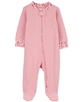 Carter's Baby Girls Printed-Trim Thermal Zip One-Piece