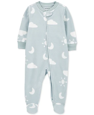 Carter's Baby Boys Sleep & Play Printed Zip-Up Fleece Footie Pajamas