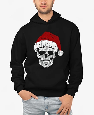 La Pop Art Men's Santa Skull Word Hooded Sweatshirt