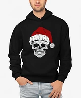 La Pop Art Men's Santa Skull Word Hooded Sweatshirt