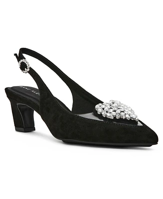 Anne Klein Women's Inviting Heart Embellished Slingback Pumps