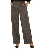 Liverpool Los Angeles Women's Kelsey Herringbone Wide-Leg Pants