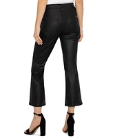 Liverpool Los Angeles Women's Hanna Crop-Flare-Leg Coated Jeans