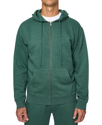 Lazer Men's Relaxed Fit Burnout Fleece Zip-Front Hoodie