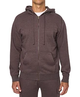 Lazer Men's Relaxed Fit Burnout Fleece Zip-Front Hoodie