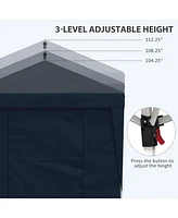10' x 19.5' Pop Up Canopy, Sidewalls, Height-Adjustable Party Tent