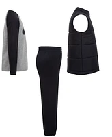 Nike Little Boys 3-Piece Solid Vest, Long Sleeve Tee and Pants Set
