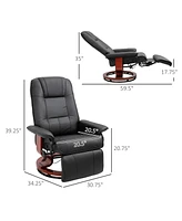 Streamdale Furniture Faux Leather Recliner with Swivel and Footrest