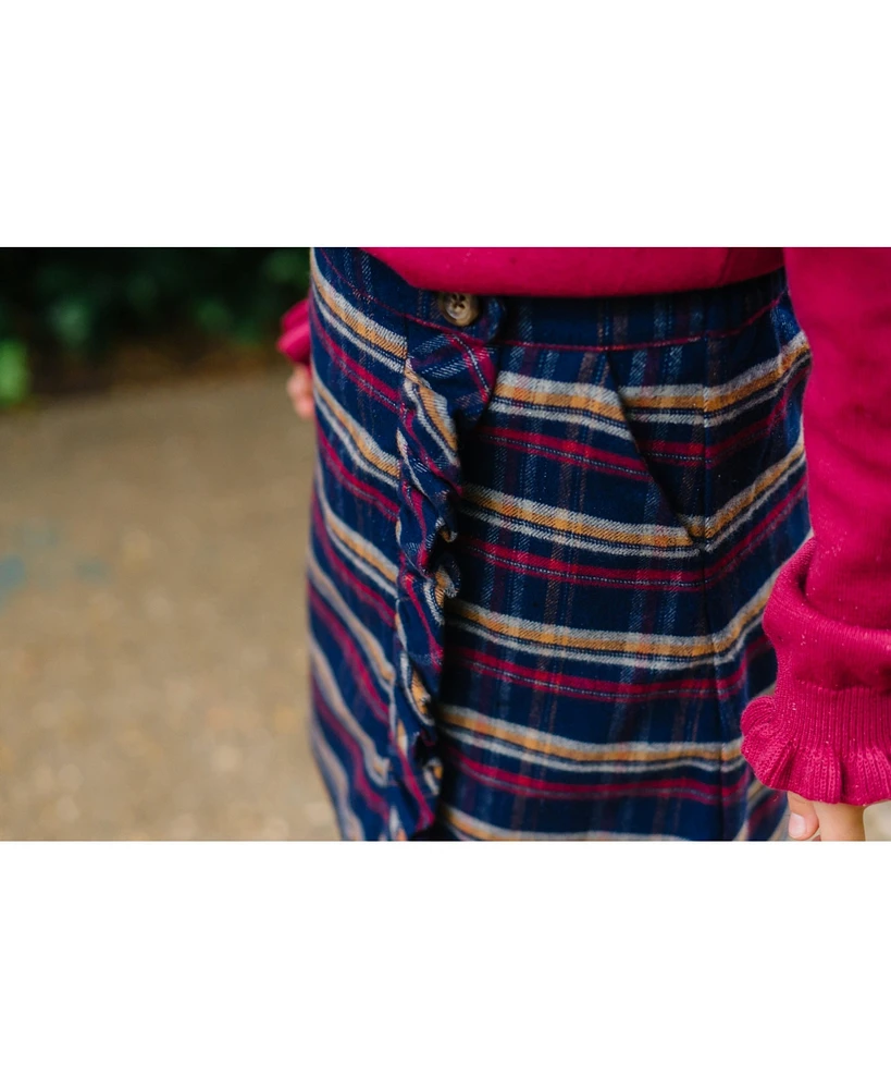 Hope & Henry Toddler Girls Flannel Pull-On Ruffle Skirt