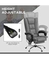 Vibration Massage Office Chair with Heat, Footrest, Gray
