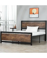 Streamdale Furniture Full Metal Bed Frame with Headboard, Footboard, and Underbed Storage