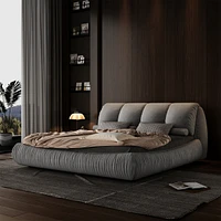 Streamdale Furniture Luxury Upholstered Bed with Oversized Padrest