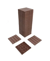 Simplie Fun 44-Pack Interlocking Deck Tiles for Patio, Balcony, Backyard